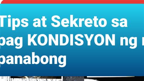 TIPS SA PAG KONDISYON NG MANOK .
